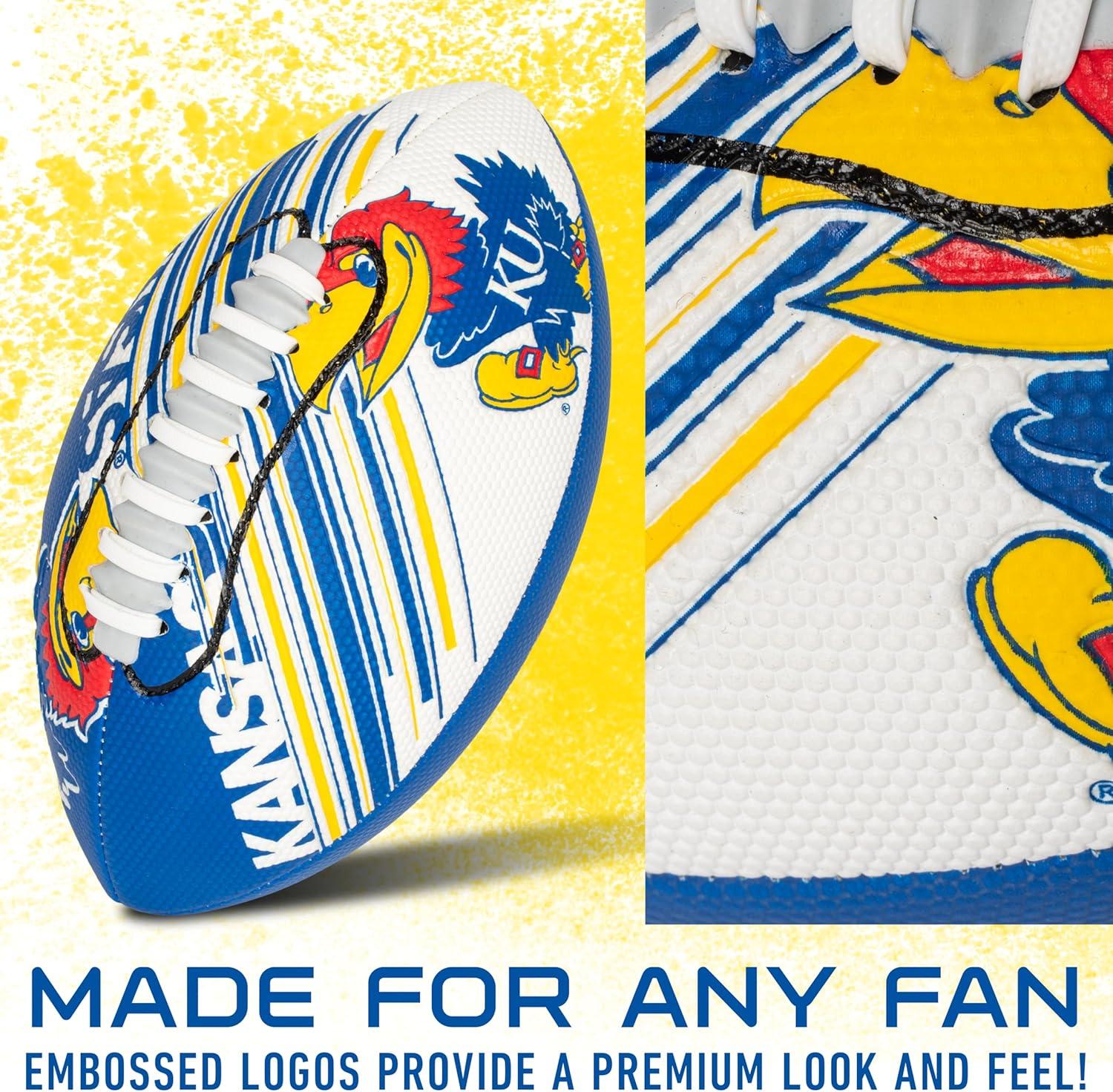image:imageFranklin Sports NCAA Football Youth Mini Football 85 SPACELACE Easy Grip Texture Perfect for KidsKansas Jayhawks