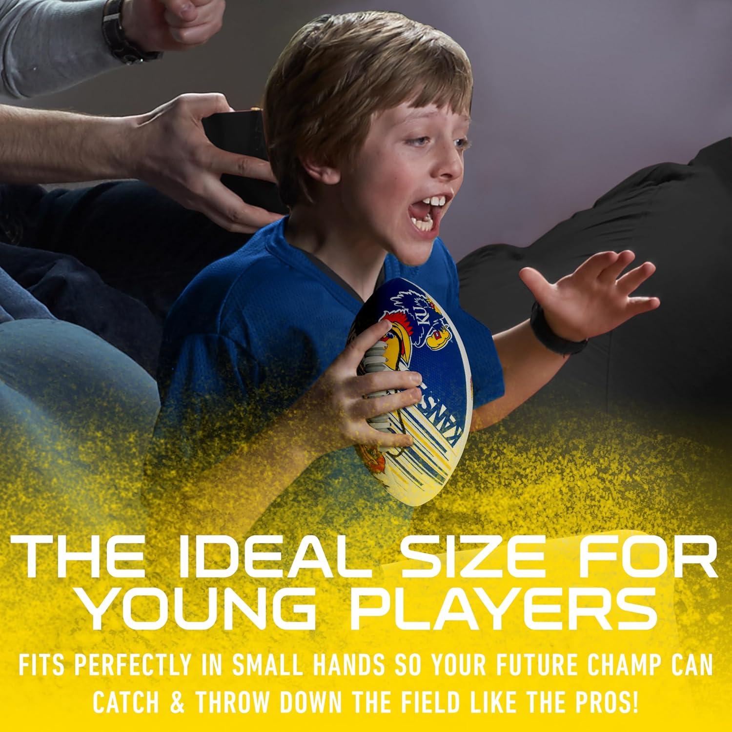 image:imageFranklin Sports NCAA Football Youth Mini Football 85 SPACELACE Easy Grip Texture Perfect for KidsKansas Jayhawks