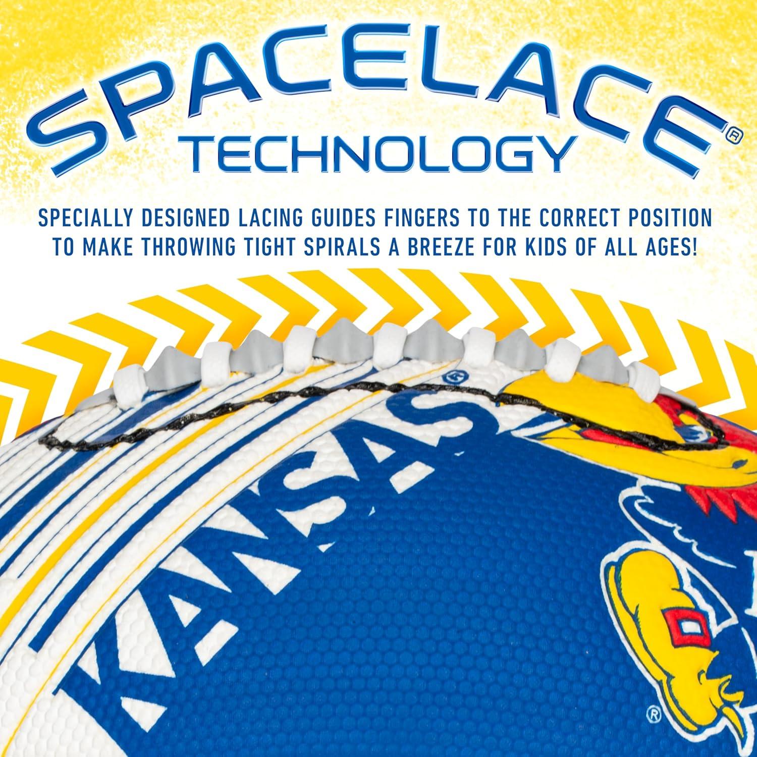 image:imageFranklin Sports NCAA Football Youth Mini Football 85 SPACELACE Easy Grip Texture Perfect for KidsKansas Jayhawks