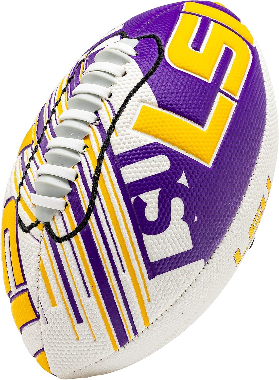 image:imageFranklin Sports NCAA Football Youth Mini Football 85 SPACELACE Easy Grip Texture Perfect for KidsLSU Tigers