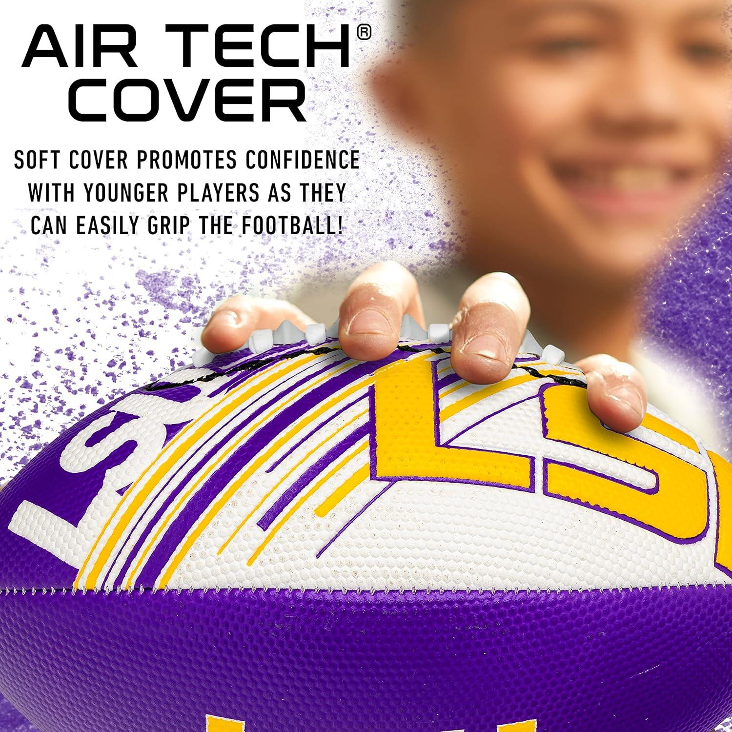 image:imageFranklin Sports NCAA Football Youth Mini Football 85 SPACELACE Easy Grip Texture Perfect for KidsLSU Tigers