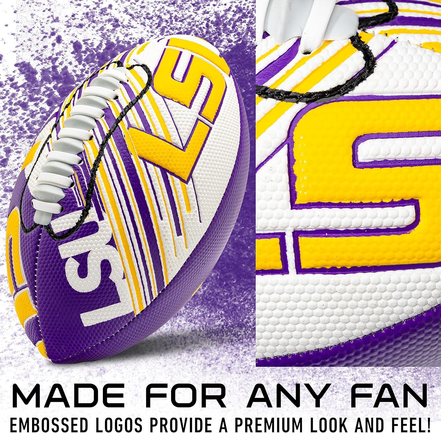 image:imageFranklin Sports NCAA Football Youth Mini Football 85 SPACELACE Easy Grip Texture Perfect for KidsLSU Tigers