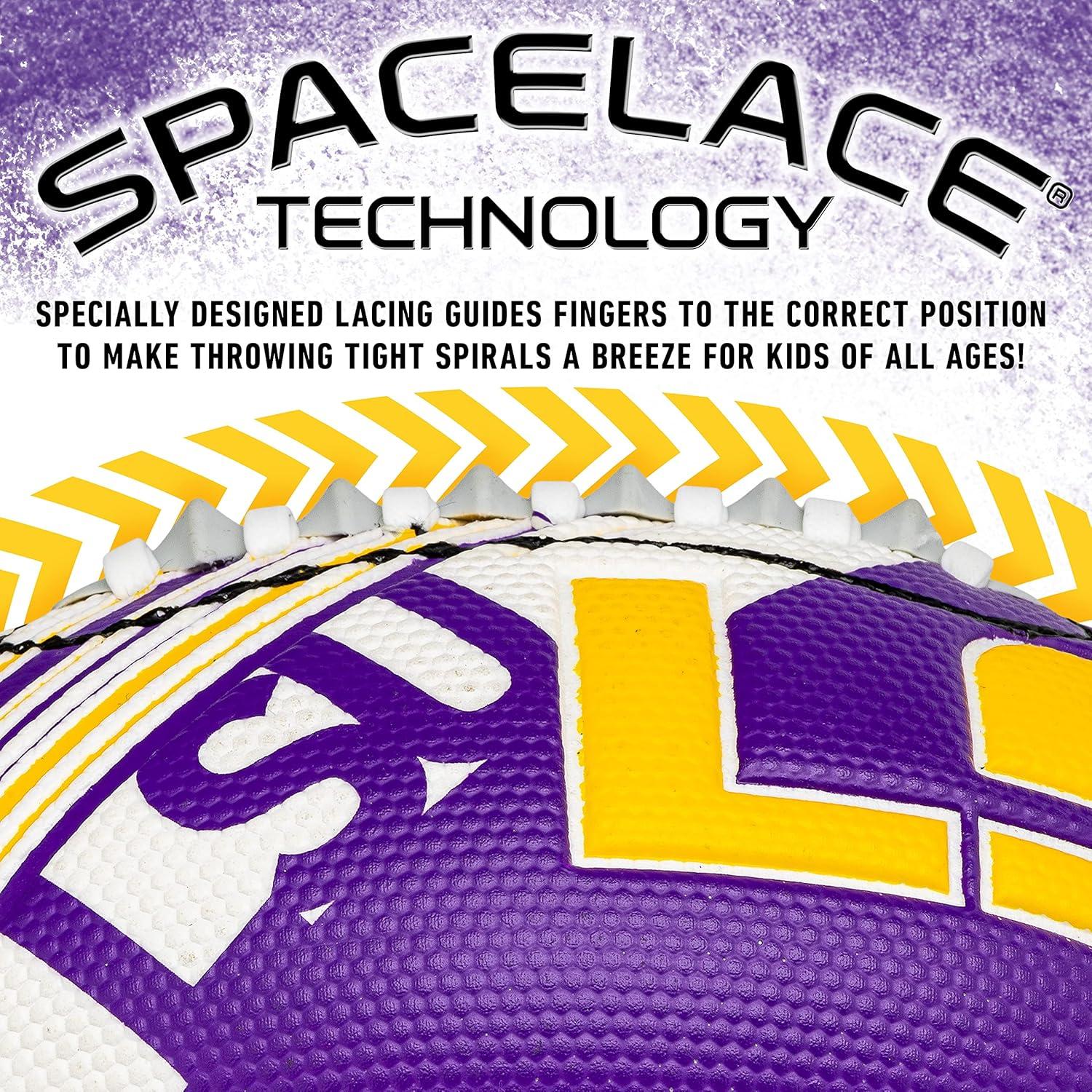 image:imageFranklin Sports NCAA Football Youth Mini Football 85 SPACELACE Easy Grip Texture Perfect for KidsLSU Tigers