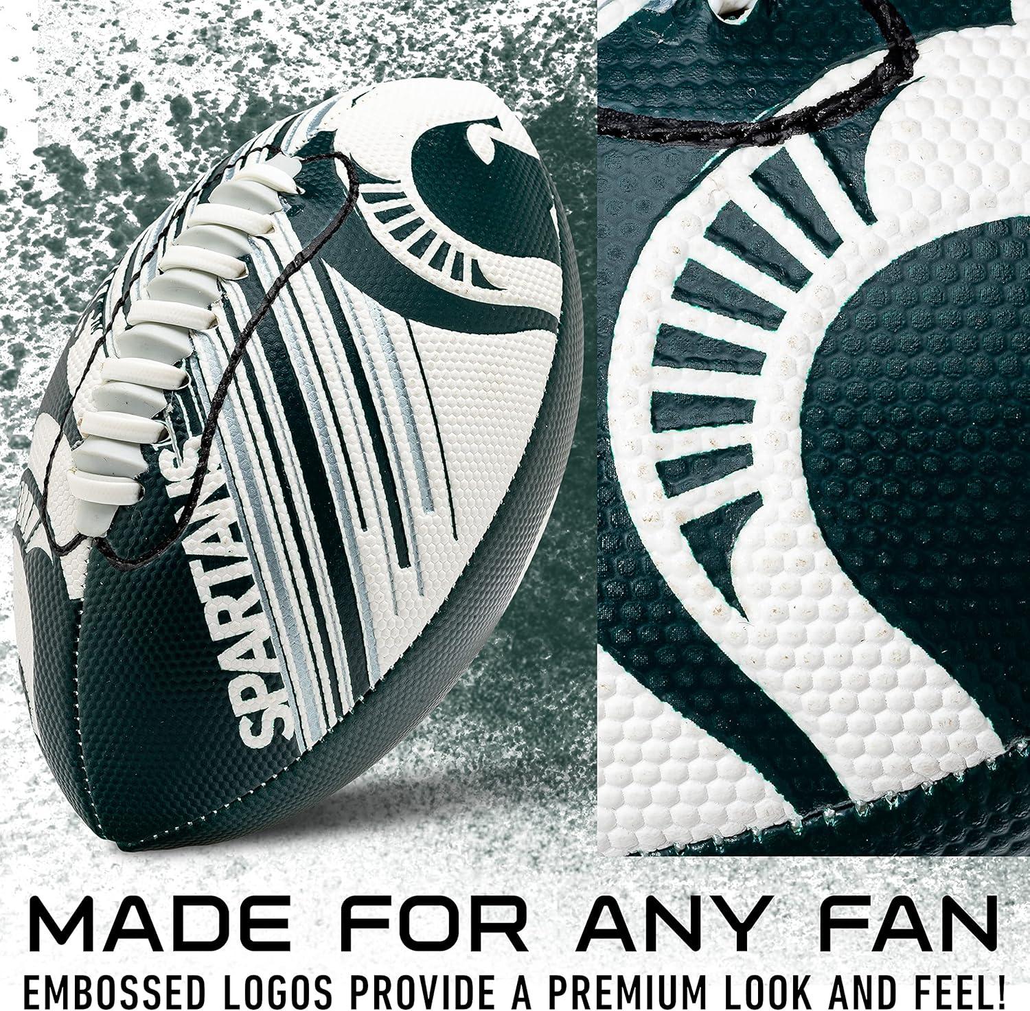 image:imageFranklin Sports NCAA Football Youth Mini Football 85 SPACELACE Easy Grip Texture Perfect for KidsMichigan State Spartans