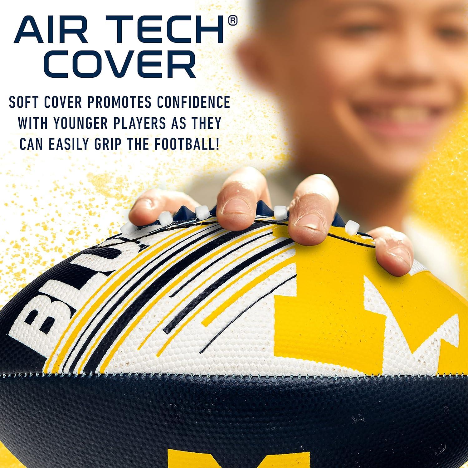 image:imageFranklin Sports NCAA Football Youth Mini Football 85 SPACELACE Easy Grip Texture Perfect for KidsMichigan Wolverines