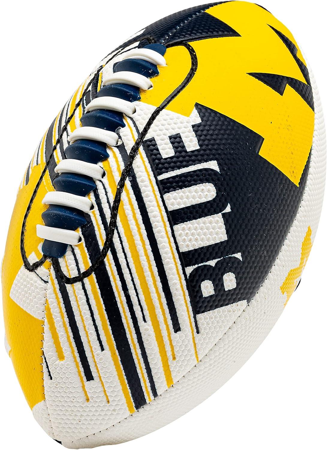 image:imageFranklin Sports NCAA Football Youth Mini Football 85 SPACELACE Easy Grip Texture Perfect for KidsMichigan Wolverines
