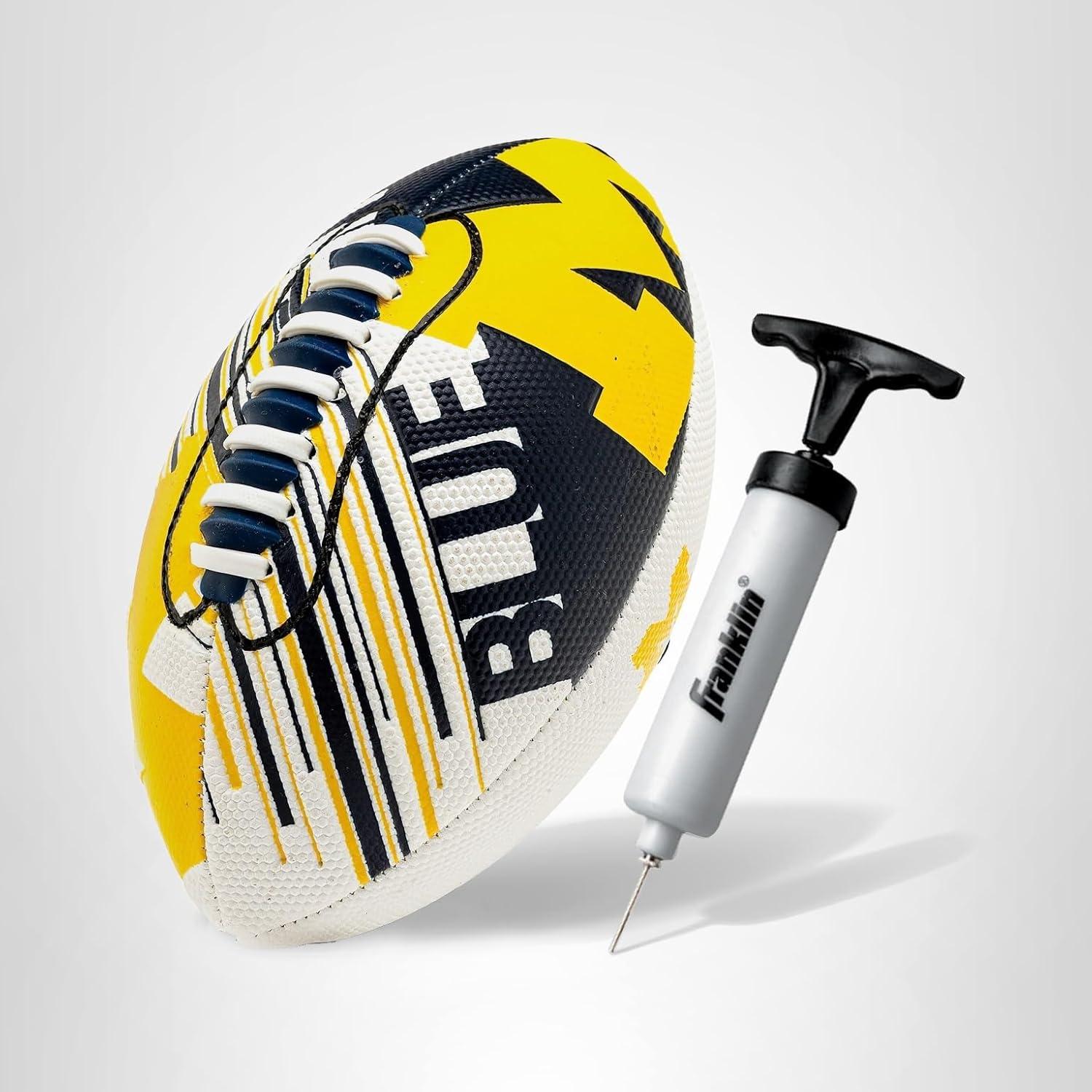 image:imageFranklin Sports NCAA Football Youth Mini Football 85 SPACELACE Easy Grip Texture Perfect for KidsMichigan Wolverines
