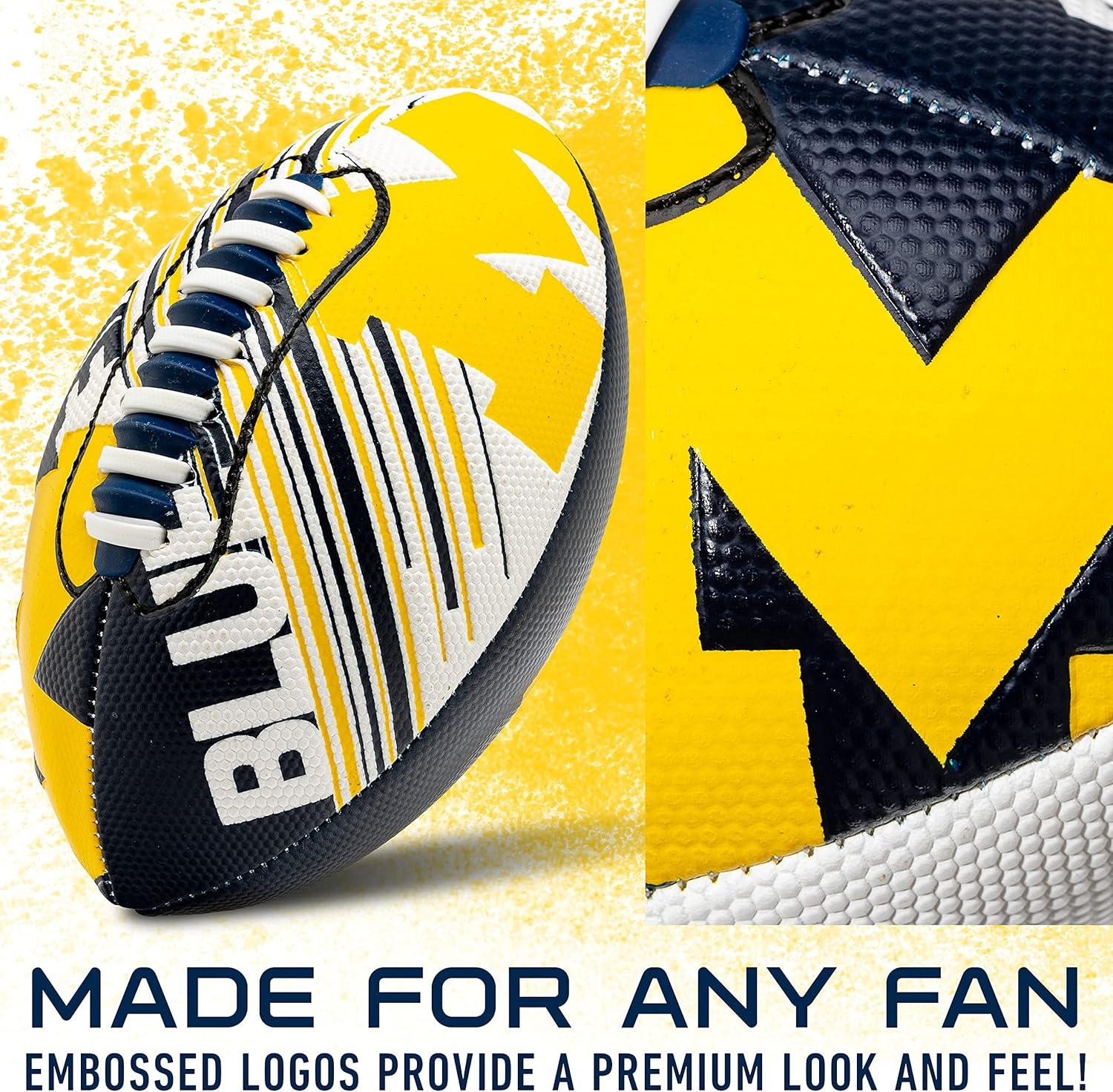 image:imageFranklin Sports NCAA Football Youth Mini Football 85 SPACELACE Easy Grip Texture Perfect for KidsMichigan Wolverines