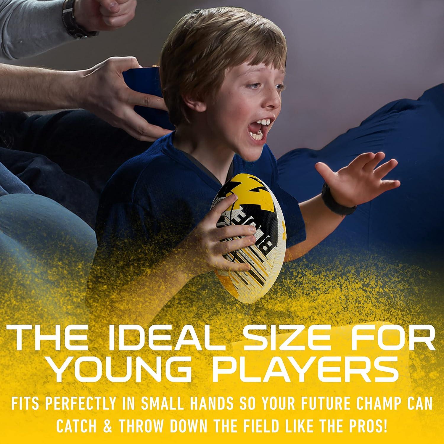 image:imageFranklin Sports NCAA Football Youth Mini Football 85 SPACELACE Easy Grip Texture Perfect for KidsMichigan Wolverines