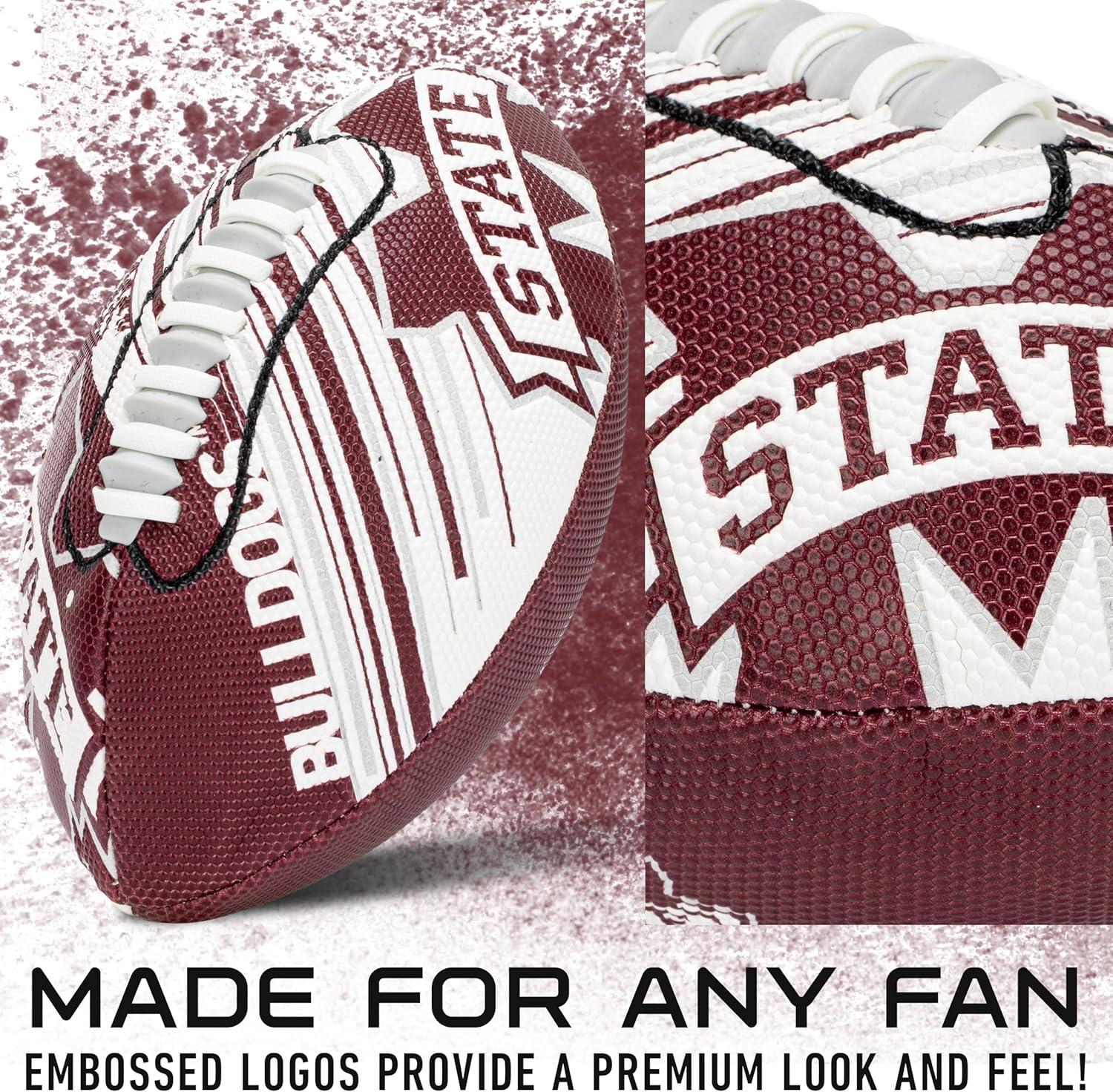 image:imageFranklin Sports NCAA Football Youth Mini Football 85 SPACELACE Easy Grip Texture Perfect for KidsMississippi State Bulldogs