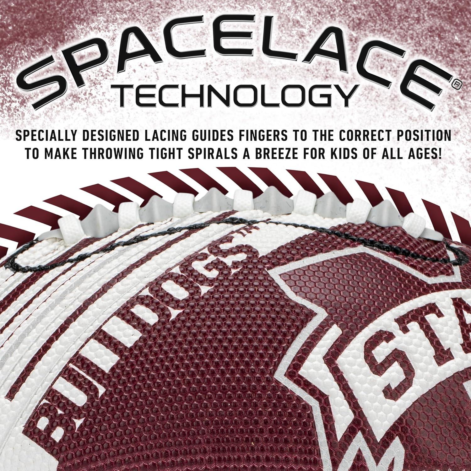 image:imageFranklin Sports NCAA Football Youth Mini Football 85 SPACELACE Easy Grip Texture Perfect for KidsMississippi State Bulldogs