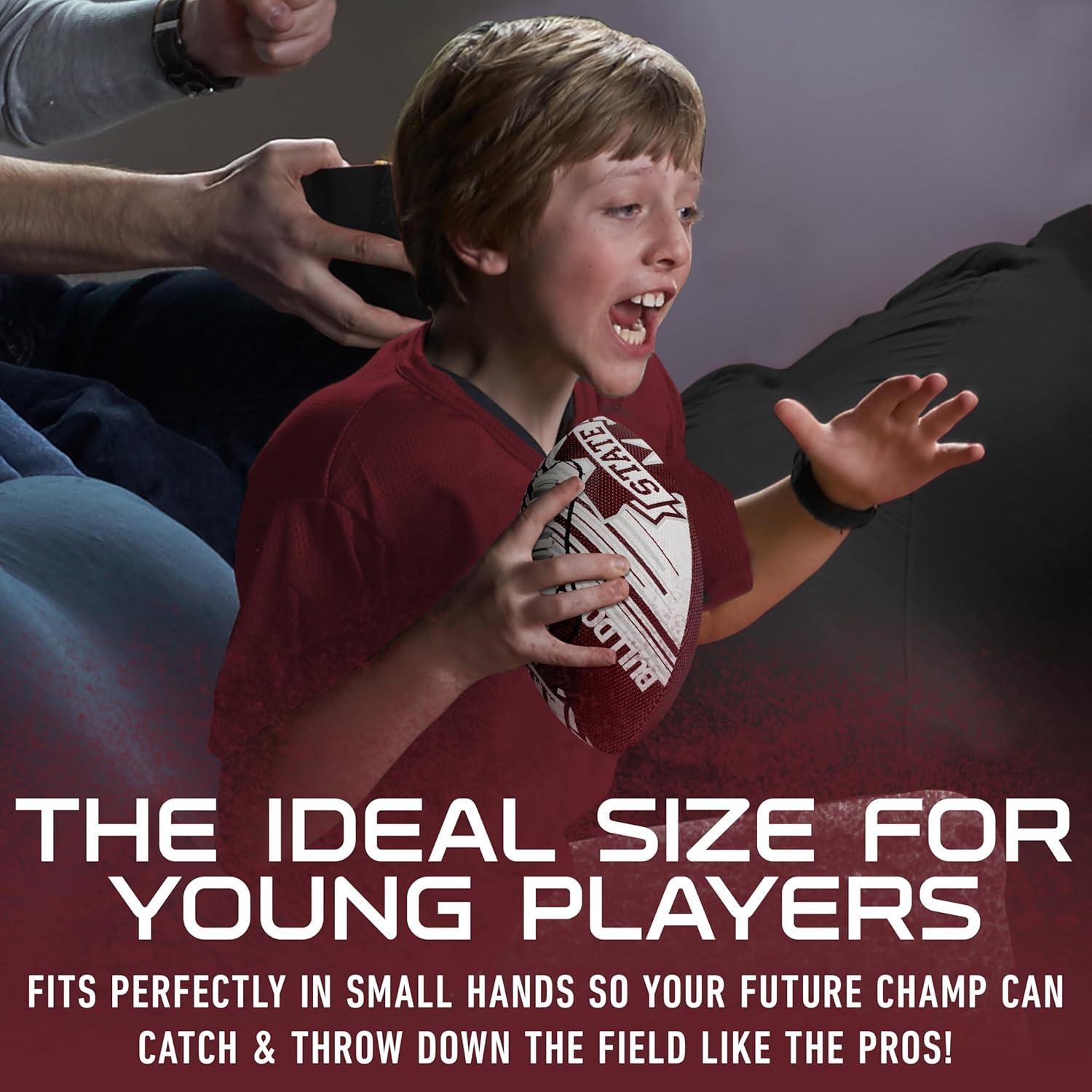 image:imageFranklin Sports NCAA Football Youth Mini Football 85 SPACELACE Easy Grip Texture Perfect for KidsMississippi State Bulldogs
