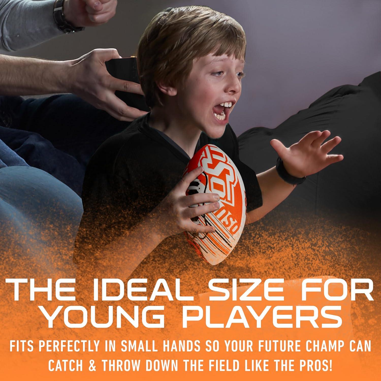 image:imageFranklin Sports NCAA Football Youth Mini Football 85 SPACELACE Easy Grip Texture Perfect for KidsOklahoma State Cowboys