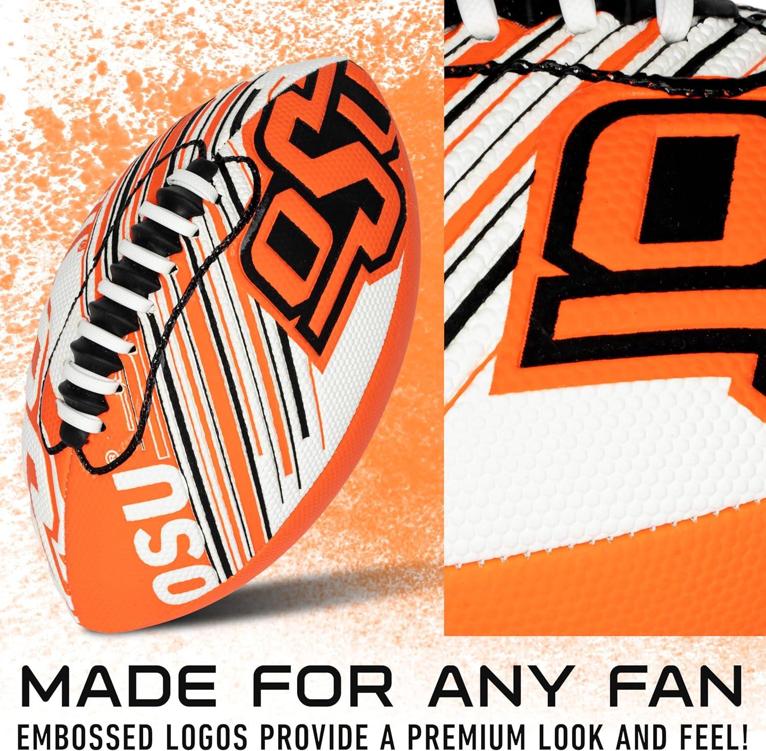 image:imageFranklin Sports NCAA Football Youth Mini Football 85 SPACELACE Easy Grip Texture Perfect for KidsOklahoma State Cowboys