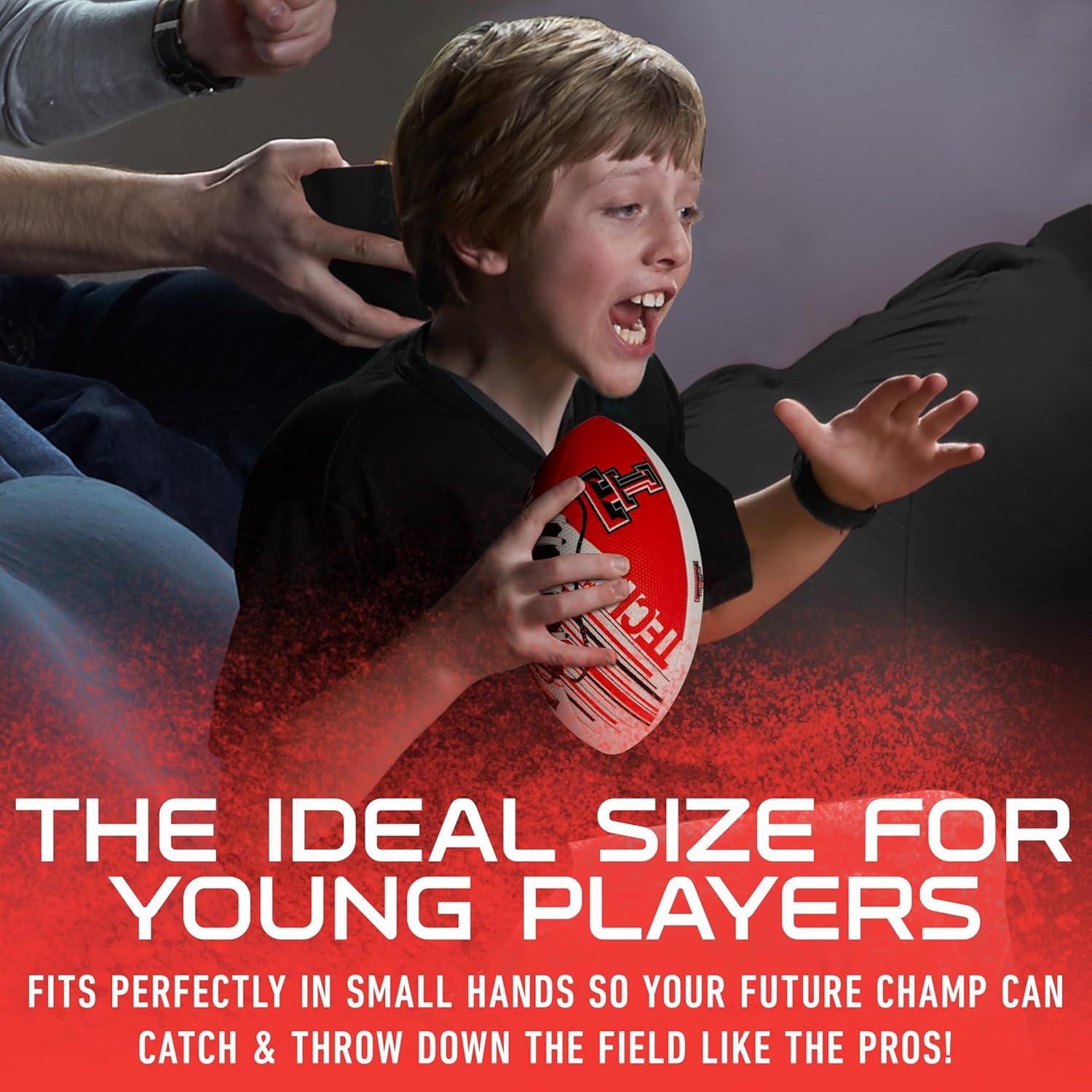 image:imageFranklin Sports NCAA Football Youth Mini Football 85 SPACELACE Easy Grip Texture Perfect for KidsTexas Tech Red Raiders