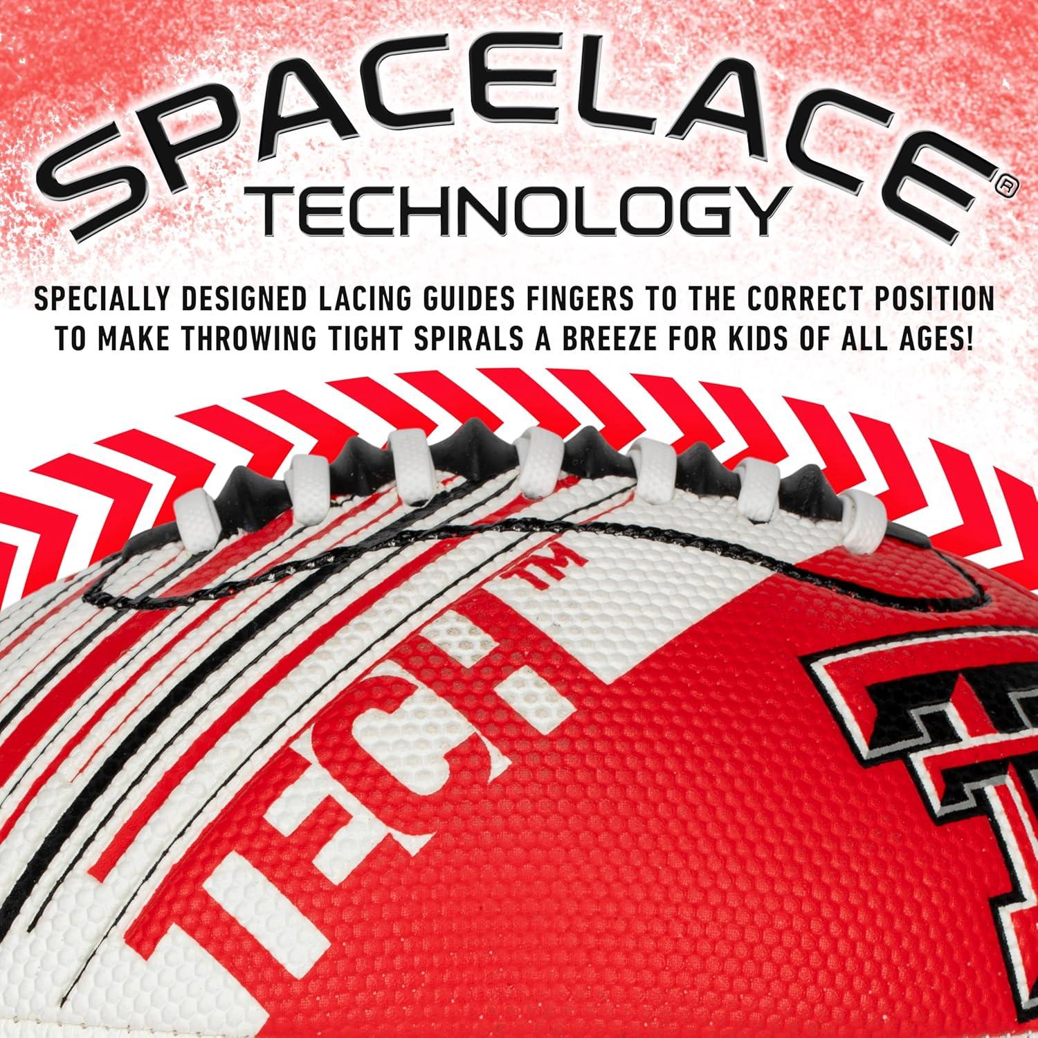 image:imageFranklin Sports NCAA Football Youth Mini Football 85 SPACELACE Easy Grip Texture Perfect for KidsTexas Tech Red Raiders