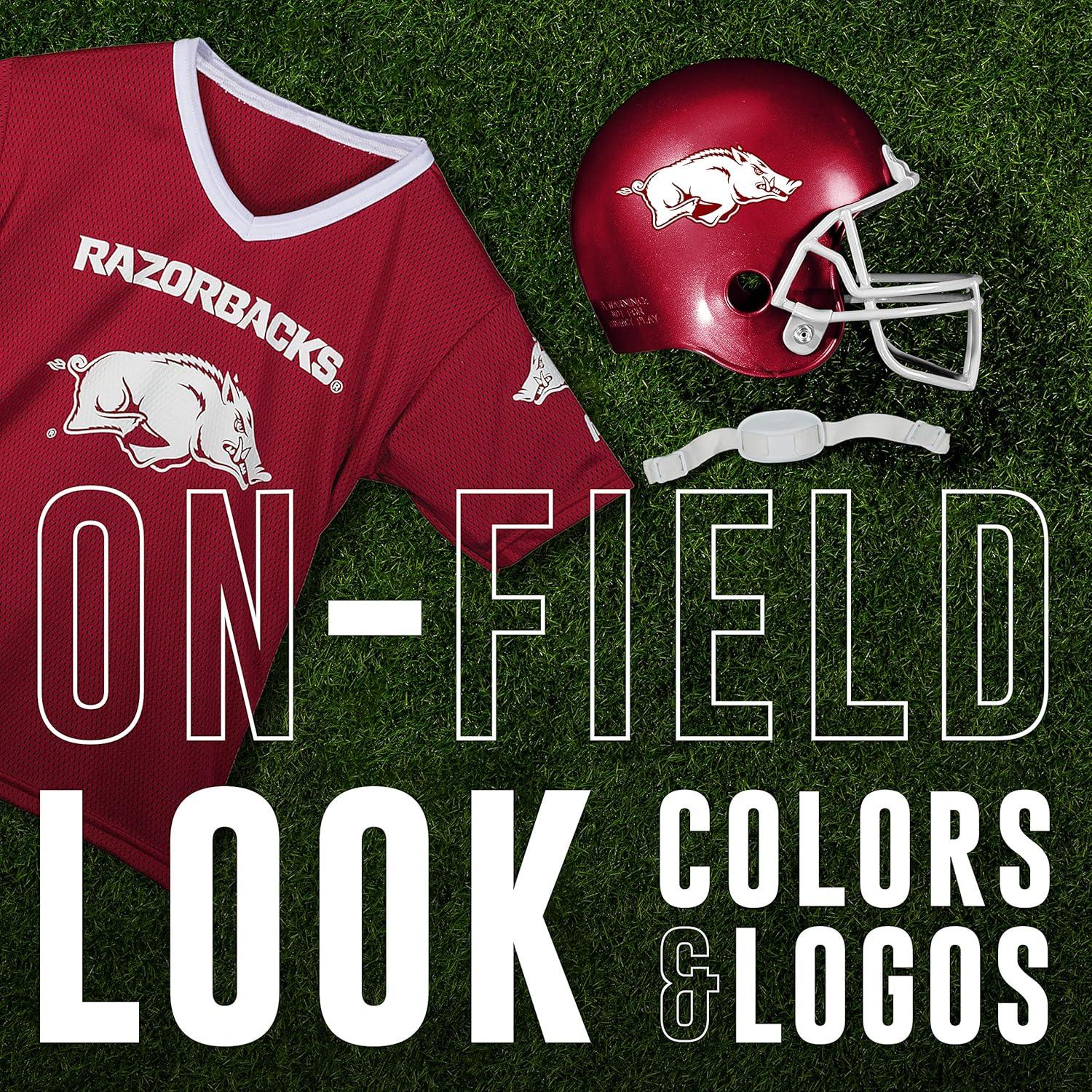 image:imageFranklin Sports NCAA Kids College Football Helmet Jersey Sets NCAA Team Youth Football Helmet Uniform Costume SetArkansas Razorbacks