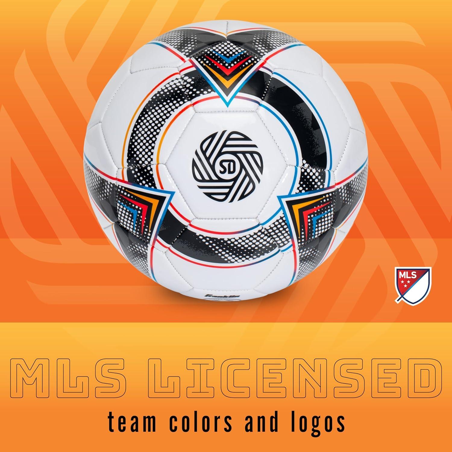 image:imageFranklin Sports Official MLS Team Soccer Balls Official Size 5 Soccer Balls Regulation Size Weight Soccer Ball for Kids Adults Boys Girls Soccer Ball Air Pump IncludedSan Diego FC