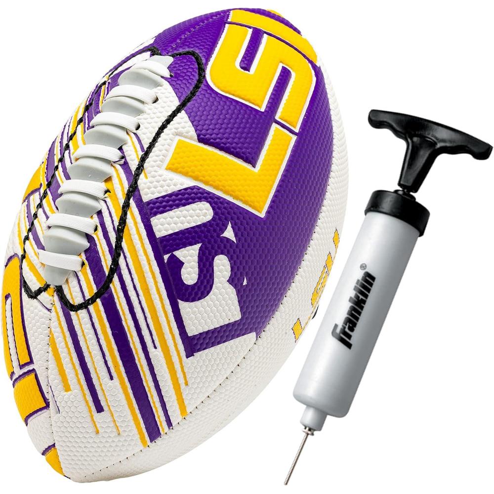 image:imageFranklin Sports NCAA Football Youth Mini Football 85 SPACELACE Easy Grip Texture Perfect for KidsLSU Tigers
