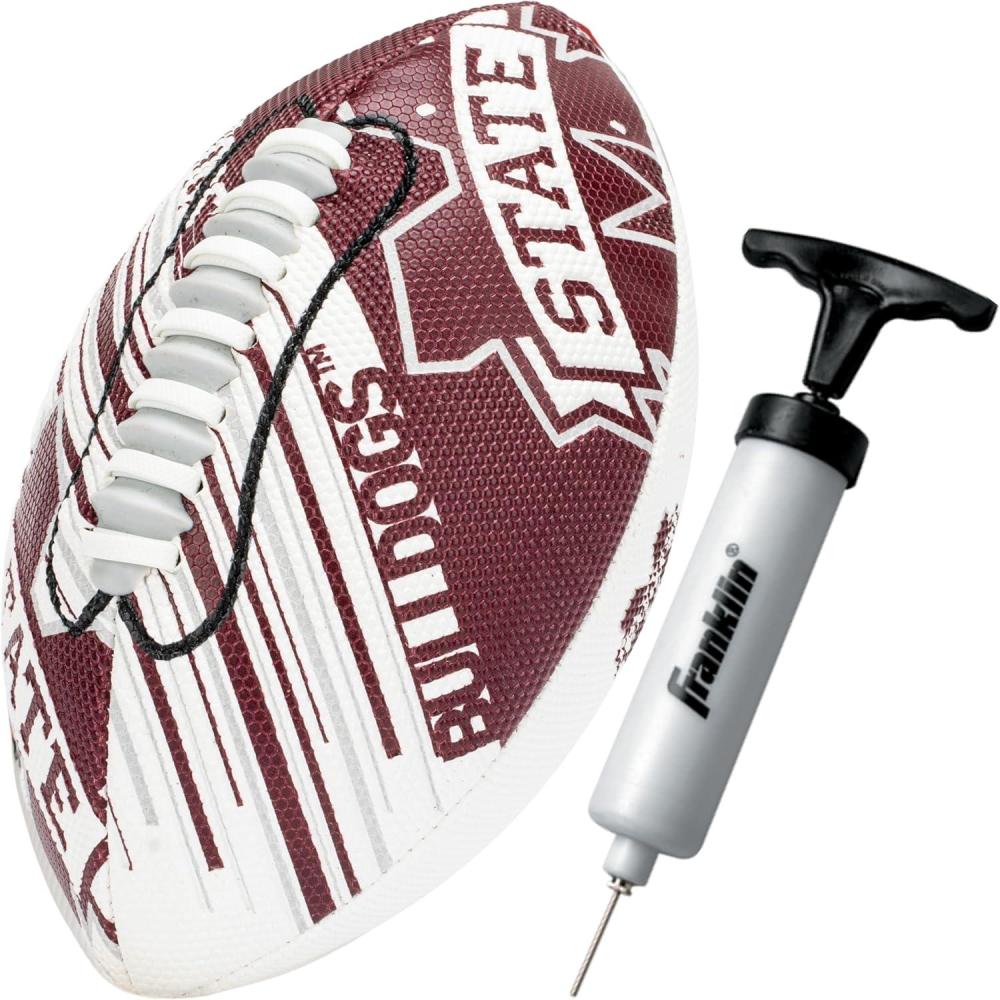image:imageFranklin Sports NCAA Football Youth Mini Football 85 SPACELACE Easy Grip Texture Perfect for KidsMississippi State Bulldogs