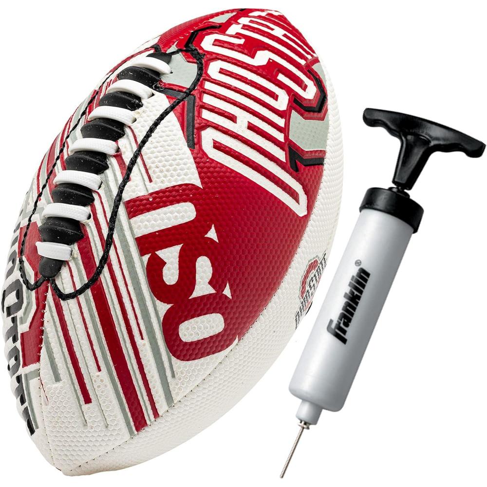 image:imageFranklin Sports NCAA Football Youth Mini Football 85 SPACELACE Easy Grip Texture Perfect for KidsOhio State Buckeyes