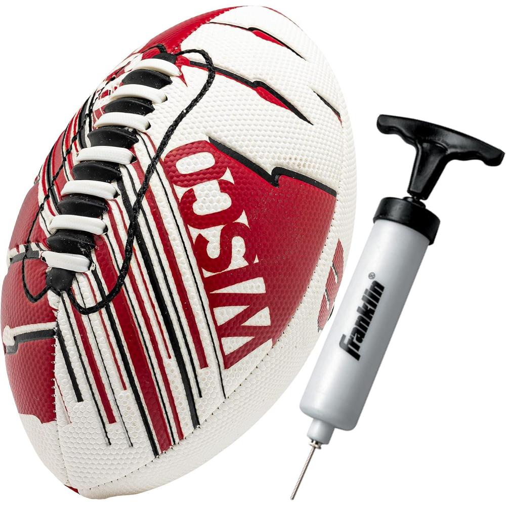 image:imageFranklin Sports NCAA Football Youth Mini Football 85 SPACELACE Easy Grip Texture Perfect for KidsWisconsin Badgers