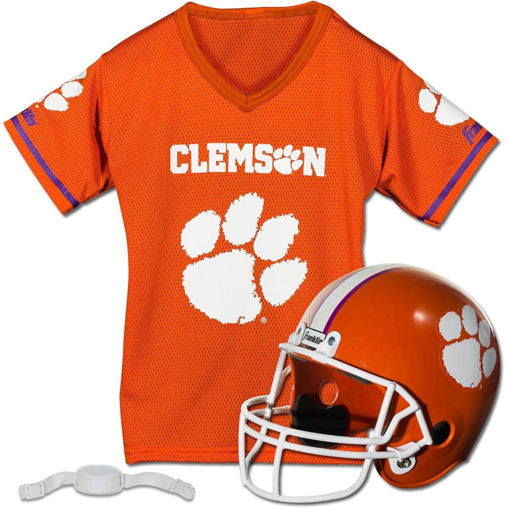 image:imageFranklin Sports NCAA Kids College Football Helmet Jersey Sets NCAA Team Youth Football Helmet Uniform Costume SetClemson Tigers