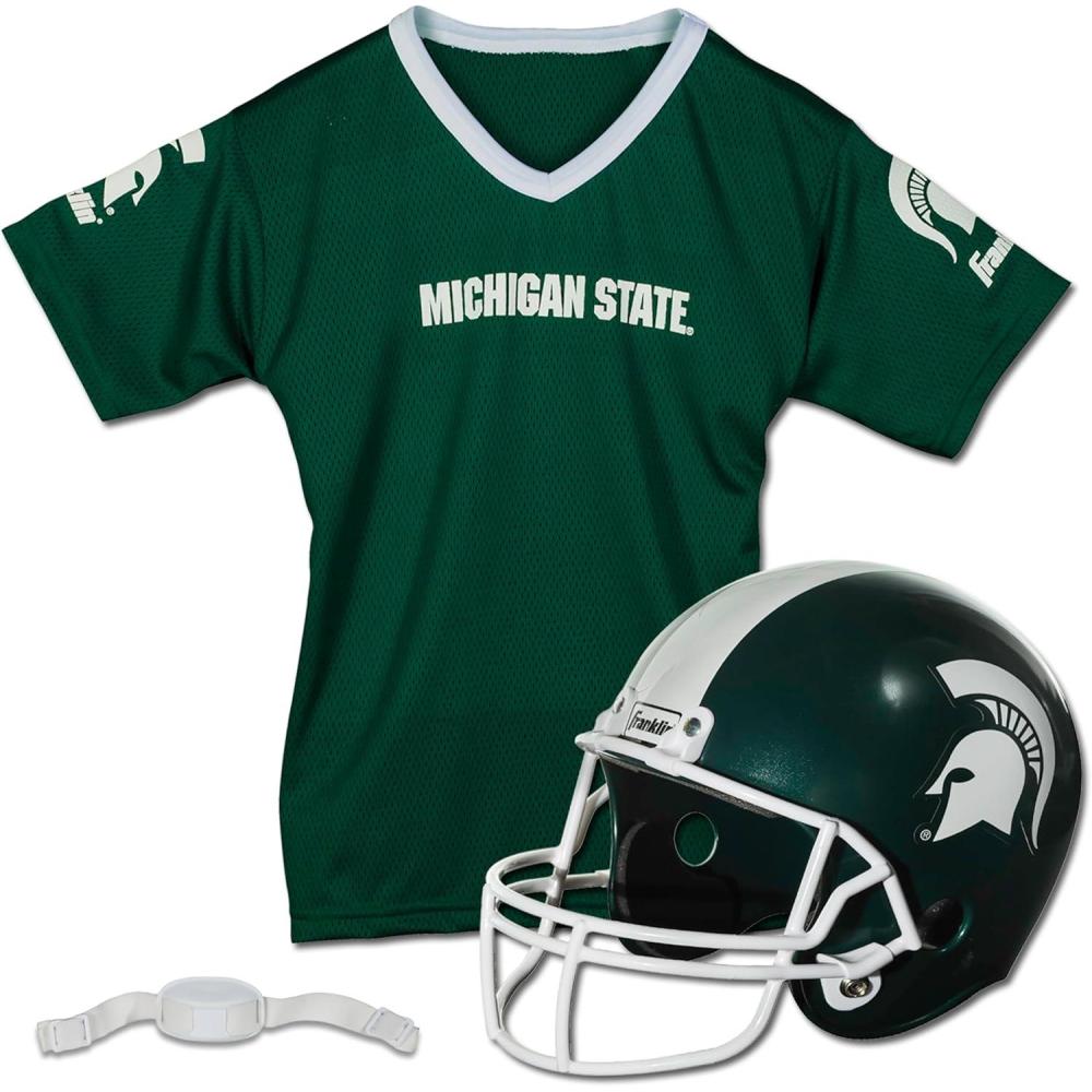 image:imageFranklin Sports NCAA Kids College Football Helmet Jersey Sets NCAA Team Youth Football Helmet Uniform Costume SetMichigan State Spartans