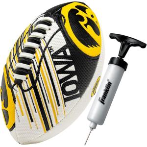 Franklin Sports NCAA Football – Youth Mini Football – 8.5″ SPACELACE Easy Grip Texture – Perfect for Kids(Iowa Hawkeyes)