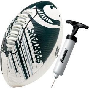 Franklin Sports NCAA Football – Youth Mini Football – 8.5″ SPACELACE Easy Grip Texture – Perfect for Kids(Michigan State Spartans)