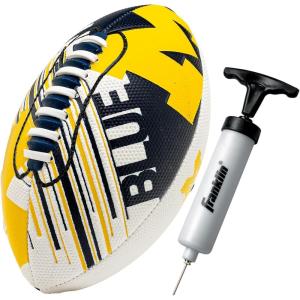 Franklin Sports NCAA Football – Youth Mini Football – 8.5″ SPACELACE Easy Grip Texture – Perfect for Kids(Michigan Wolverines)