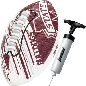 Franklin Sports NCAA Football – Youth Mini Football – 8.5″ SPACELACE Easy Grip Texture – Perfect for Kids(Mississippi State Bulldogs)