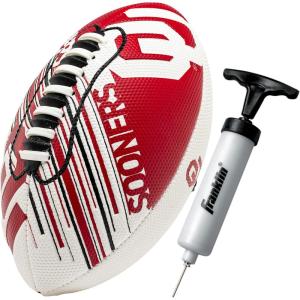 Franklin Sports NCAA Football – Youth Mini Football – 8.5″ SPACELACE Easy Grip Texture – Perfect for Kids(Oklahoma Sooners)
