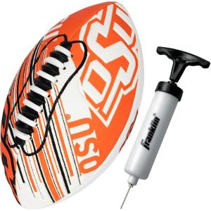 Franklin Sports NCAA Football – Youth Mini Football – 8.5″ SPACELACE Easy Grip Texture – Perfect for Kids(Oklahoma State Cowboys)