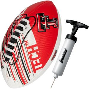 Franklin Sports NCAA Football – Youth Mini Football – 8.5″ SPACELACE Easy Grip Texture – Perfect for Kids(Texas Tech Red Raiders)