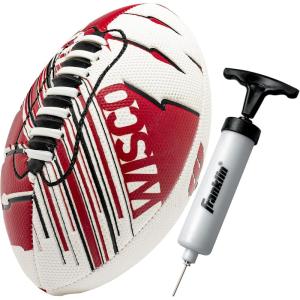 Franklin Sports NCAA Football – Youth Mini Football – 8.5″ SPACELACE Easy Grip Texture – Perfect for Kids(Wisconsin Badgers)