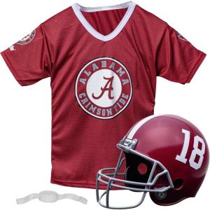 Franklin Sports NCAA Kids College Football Helmet + Jersey Sets – NCAA Team Youth Football Helmet + Uniform Costume Set(Alabama Crimson Tide)