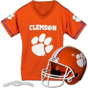 Franklin Sports NCAA Kids College Football Helmet + Jersey Sets – NCAA Team Youth Football Helmet + Uniform Costume Set(Clemson Tigers)