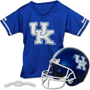 Franklin Sports NCAA Kids College Football Helmet + Jersey Sets – NCAA Team Youth Football Helmet + Uniform Costume Set(Kentucky Wildcats)