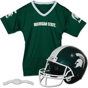 Franklin Sports NCAA Kids College Football Helmet + Jersey Sets – NCAA Team Youth Football Helmet + Uniform Costume Set(Michigan State Spartans)