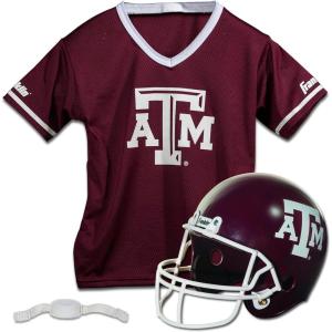 Franklin Sports NCAA Kids College Football Helmet + Jersey Sets – NCAA Team Youth Football Helmet + Uniform Costume Set(Texas A&M Aggies)