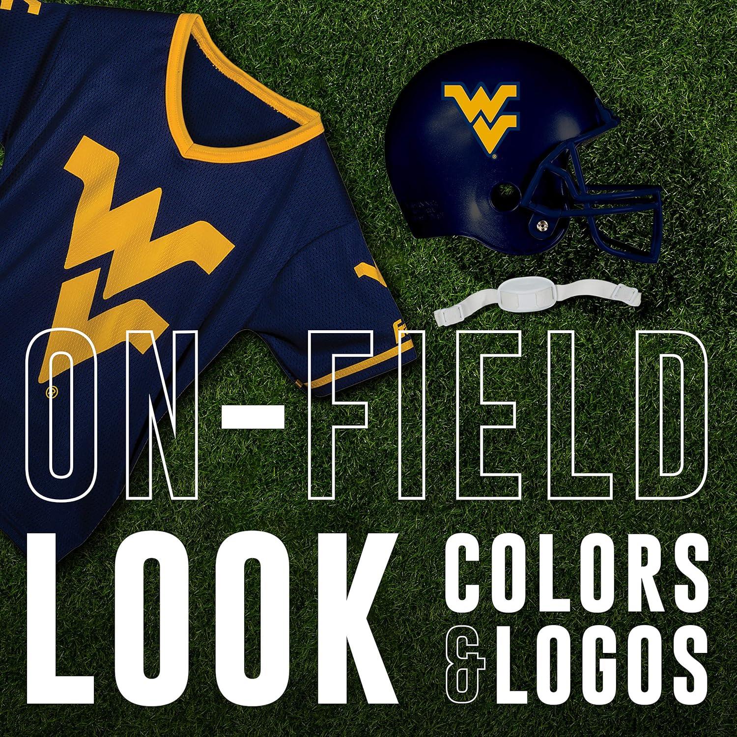 image:imageFranklin Sports NCAA Kids College Football Helmet Jersey Sets NCAA Team Youth Football Helmet Uniform Costume SetWest Virginia Mountaineers