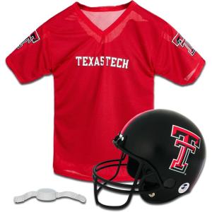 Franklin Sports NCAA Kids College Football Helmet + Jersey Sets – NCAA Team Youth Football Helmet + Uniform Costume Set(Texas Tech Red Raiders)