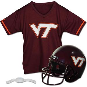 Franklin Sports NCAA Kids College Football Helmet + Jersey Sets – NCAA Team Youth Football Helmet + Uniform Costume Set(Virginia Tech Hokies)