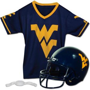 Franklin Sports NCAA Kids College Football Helmet + Jersey Sets – NCAA Team Youth Football Helmet + Uniform Costume Set(West Virginia Mountaineers)