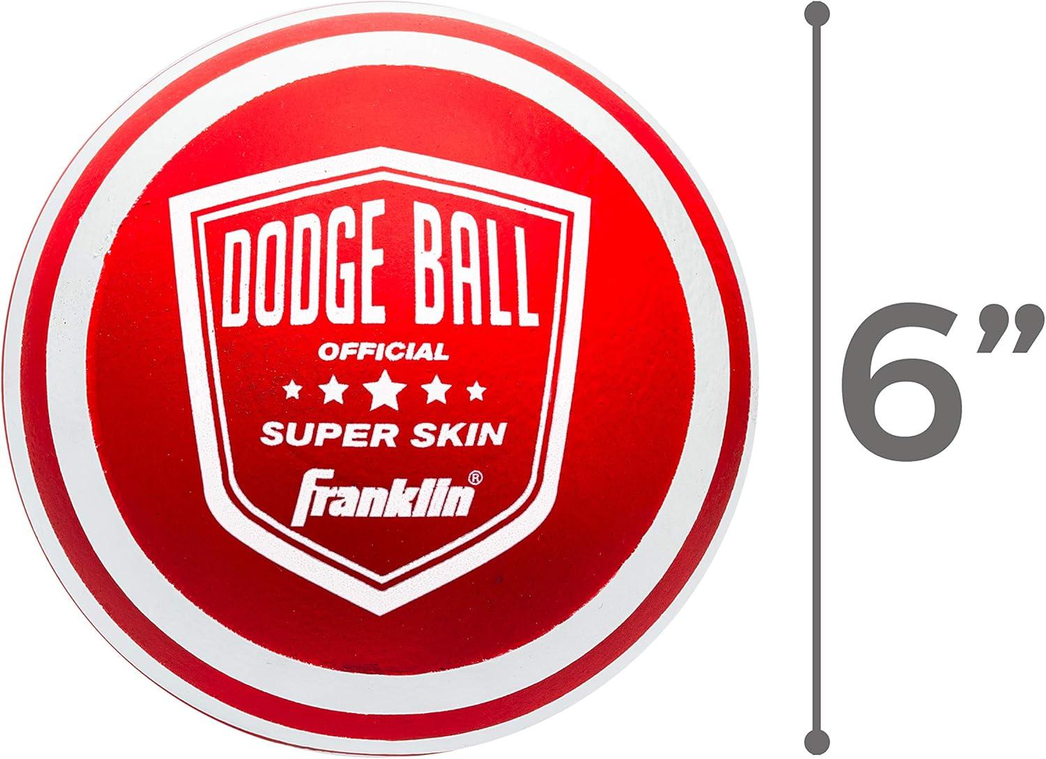 image:imageFranklin Sports Dodgeball Ball Set SuperskinCoated Foam Balls for Playground Games Small Dodgeballs for Gymnasium Games EasyGrip Foam Balls Wont Shred or Tear for Hours of Fun6Inch Red White Blue