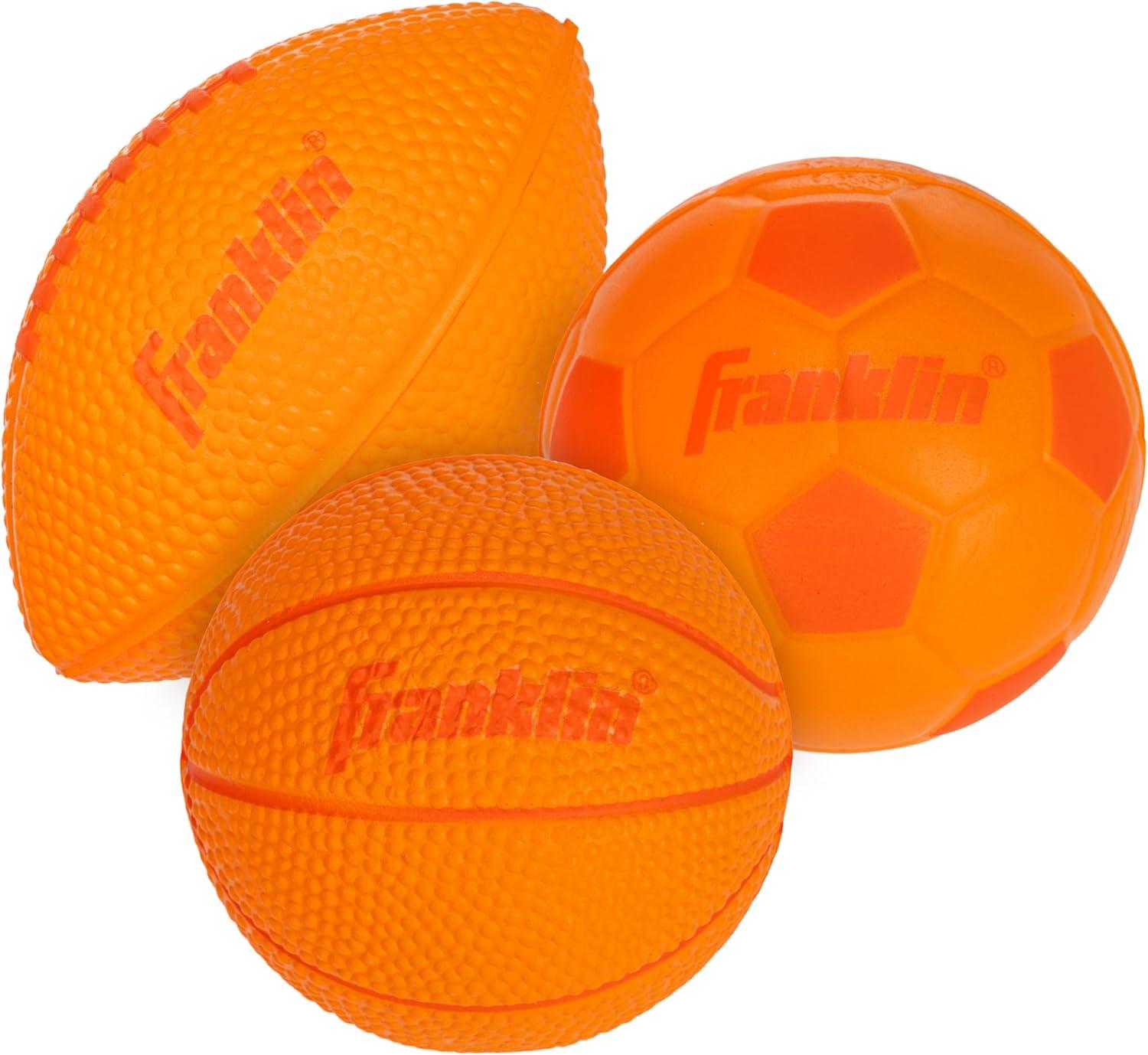 image:imageFranklin Sports Kids Foam Sports Balls Mini Foam Footballs Basketballs Soccer Balls for Kids Indoor Outdoor Soft Toy Equipment Perfect Backyard Practice Toys