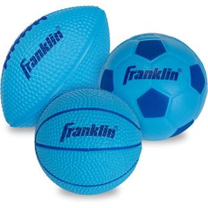 Franklin Sports Kids Foam Sports Balls – Mini Foam Footballs, Basketballs + Soccer Balls for Kids – Indoor + Outdoor Soft Toy Equipment – Perfect Backyard + Practice Toys