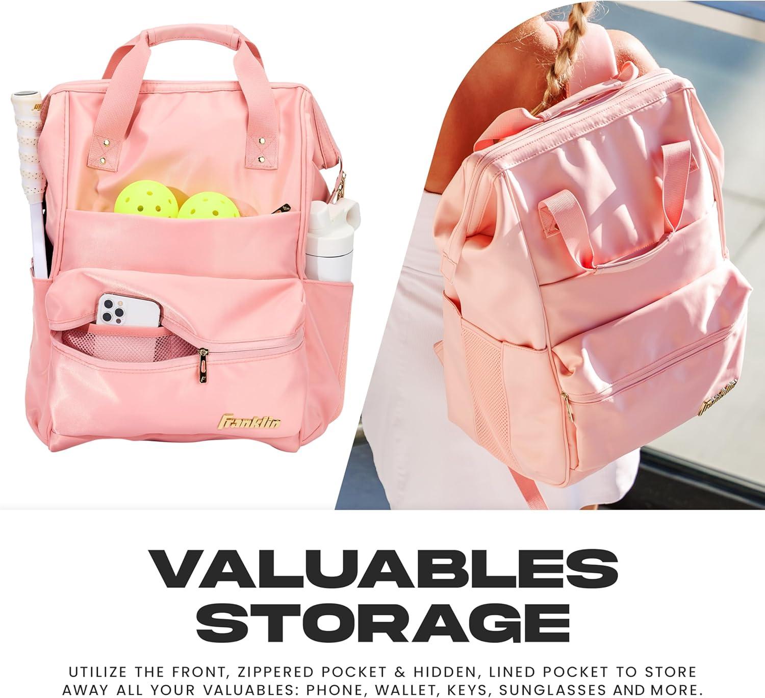 image:imageFranklin Sports Flex Pickleball Backpack Pickleball Bags for Women Store Pickleballs Paddles Court Equipment Versatile Lifestyle Bag Design Pink