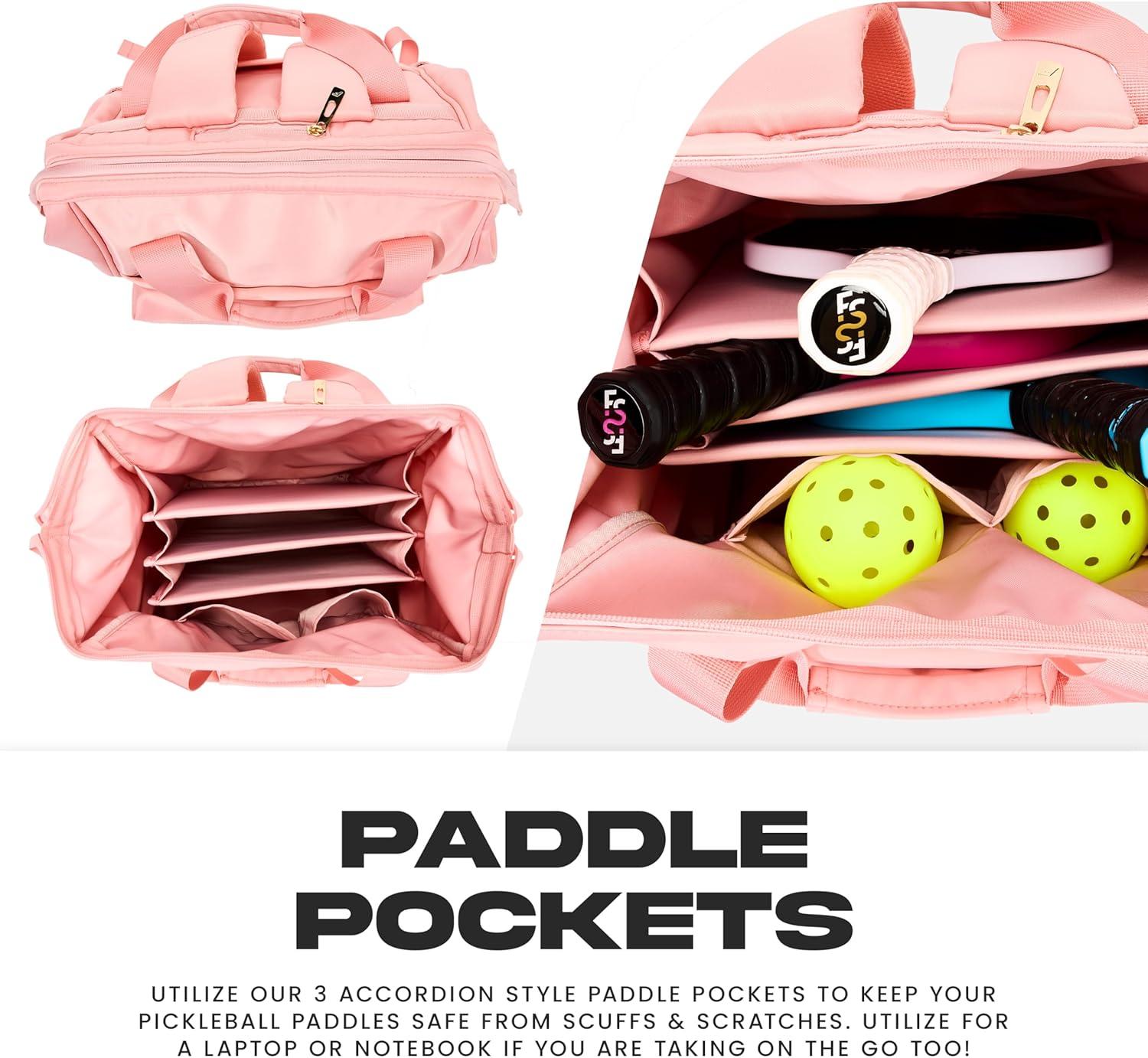 image:imageFranklin Sports Flex Pickleball Backpack Pickleball Bags for Women Store Pickleballs Paddles Court Equipment Versatile Lifestyle Bag Design Pink